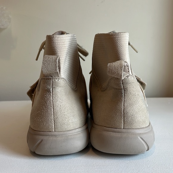 ZARA Kid’s Beige Suede Discreet Lace Up High Top Sneaker Size 37 (6.5) - Picture 5 of 10